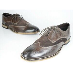 Stacy Adams Brown Leather Suede Wingtip Oxford Dress Shoes Size 11 Revel